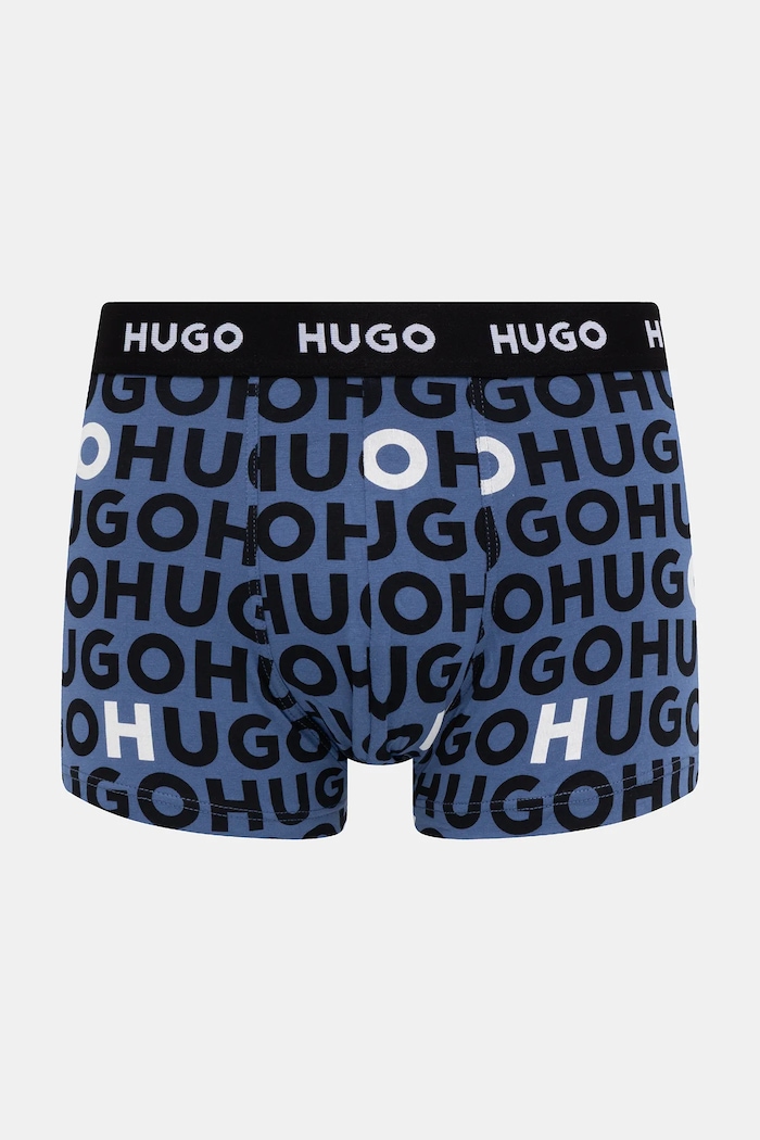 HUGO boxeri bărbați bumbac cu elastan TRIPLET DESIGN pachet de 3 albastru 50532550