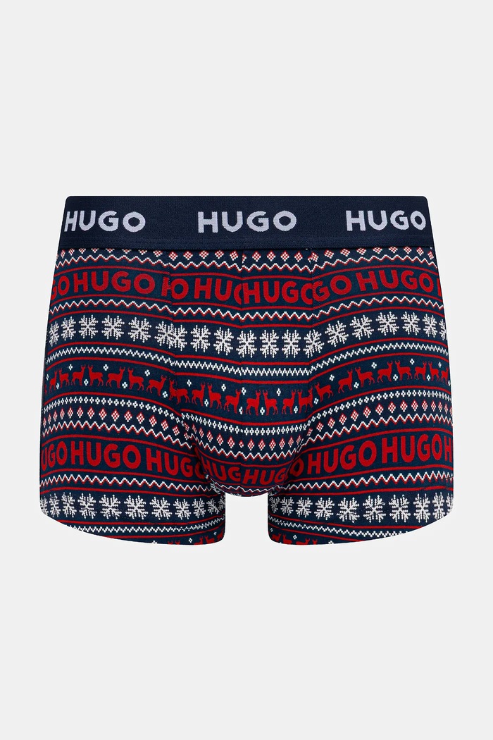 HUGO boxerky pánske bavlnené s elastanom TRIPLET DESIGN 3-pak 50532550 tmavomodrá SS26