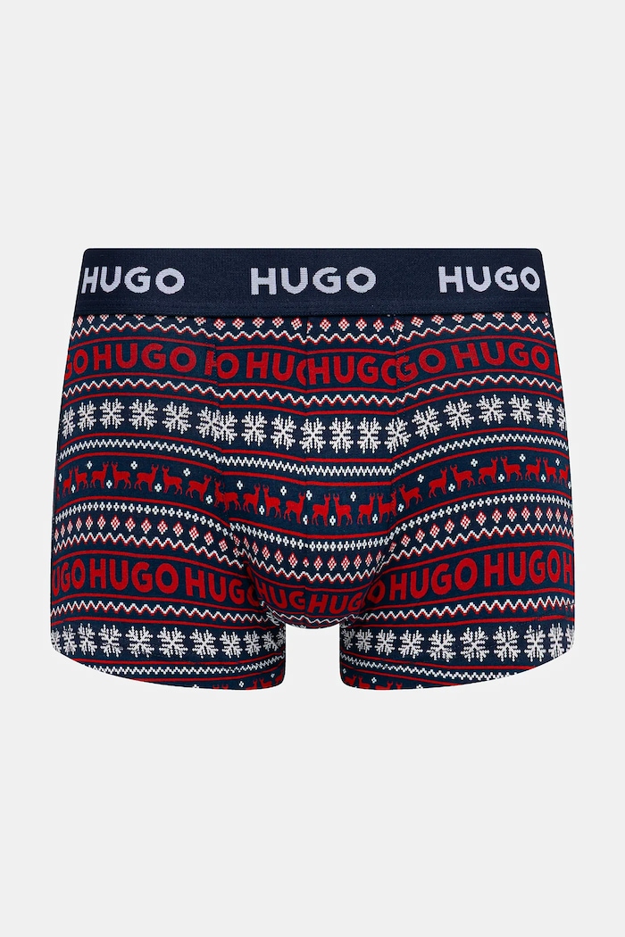 HUGO boxerky pánske bavlnené s elastanom TRIPLET DESIGN 3-pak 50532550 tmavomodrá SS26