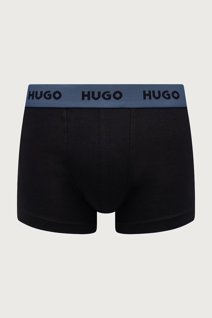 Bokserki męskie bawełniane z elastanem TRIPLET DESIGN 3-pack HUGO 50532550 granatowy