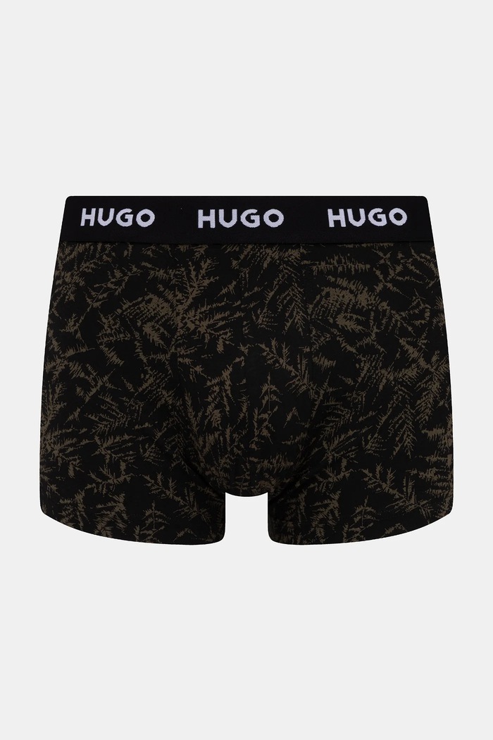 Oblečenie HUGO boxerky pánske bavlnené s elastanom TRIPLET DESIGN 3-pak 50532550 zelená