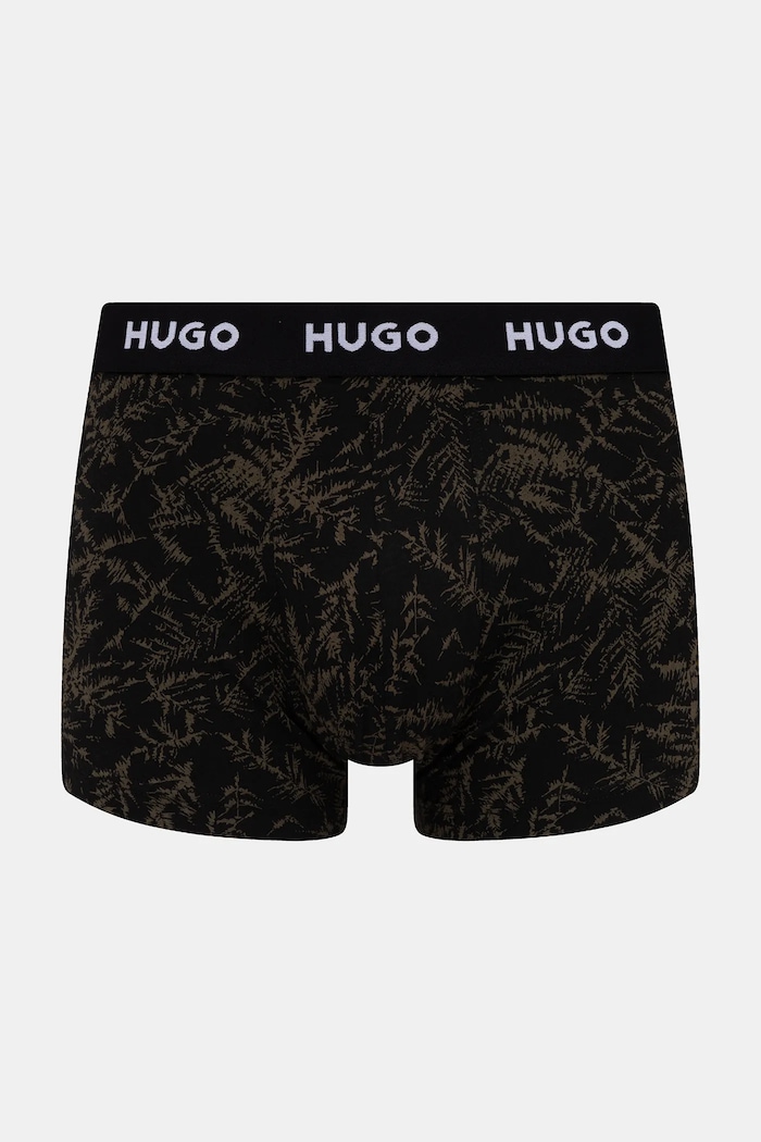 Oblečenie HUGO boxerky pánske bavlnené s elastanom TRIPLET DESIGN 3-pak 50532550 zelená
