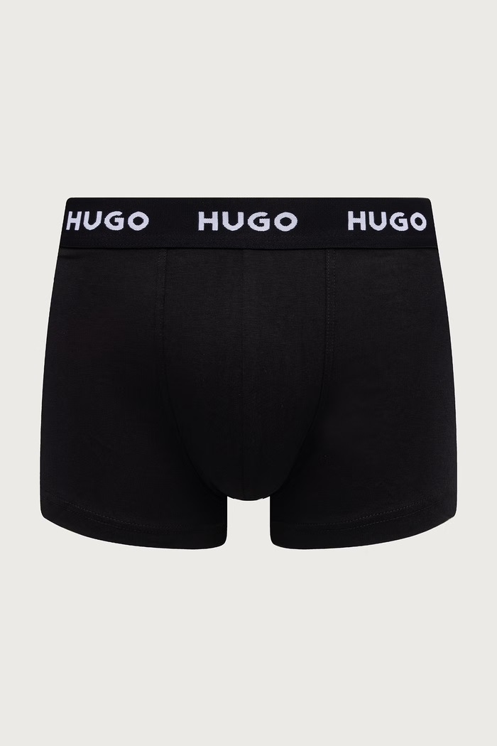 Odzież HUGO Bokserki męskie bawełniane z elastanem TRIPLET DESIGN 3-pack 50532550 bordowy