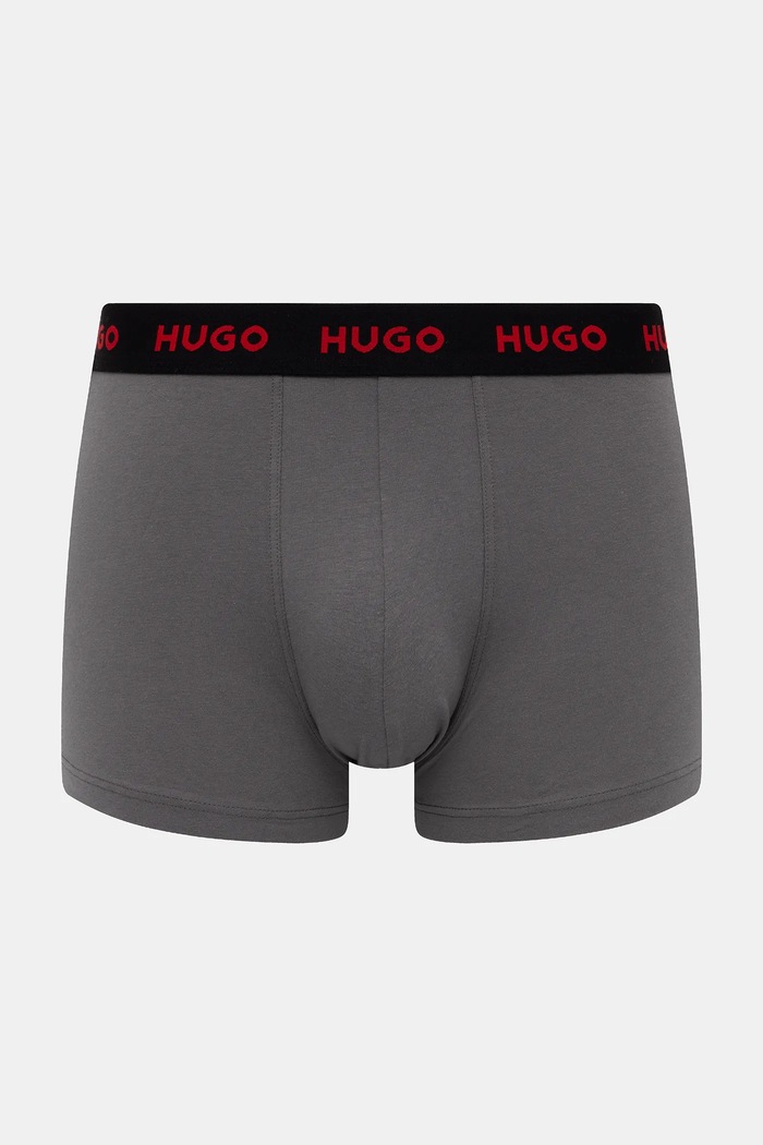 HUGO boxerky pánske bavlnené s elastanom TRIPLET DESIGN 3-pak 50532550 sivá SS26