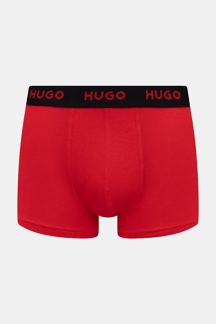 HUGO boxerky pánské bavlněné s elastanem TRIPLET DESIGN 3-pack 50532550 černá SS26