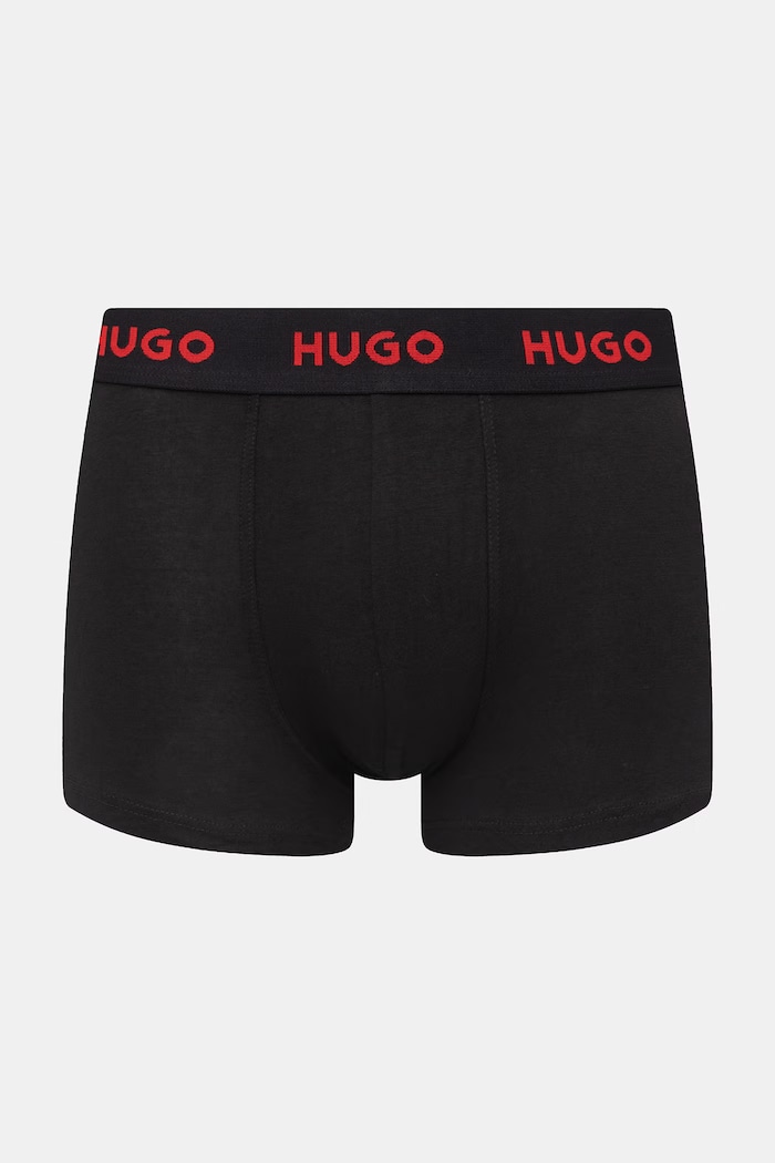 HUGO boxerky pánské bavlněné s elastanem TRIPLET DESIGN 3-pack černá 50532550