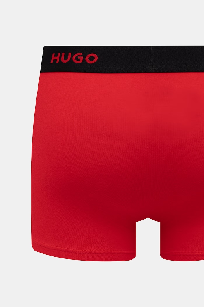 HUGO boxerky pánské bavlněné s elastanem TRIPLET DESIGN 3-pack 50532550 černá