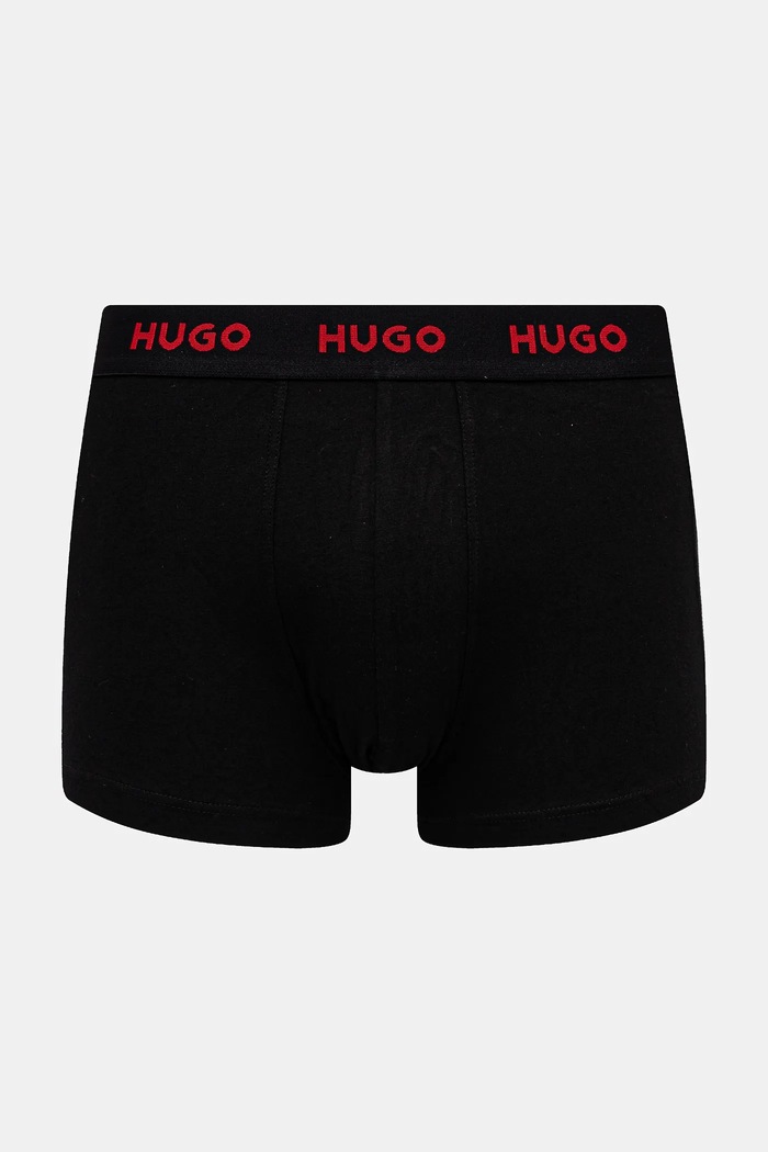 Oblečení HUGO boxerky pánské bavlněné s elastanem TRIPLET DESIGN 3-pack 50532550 černá