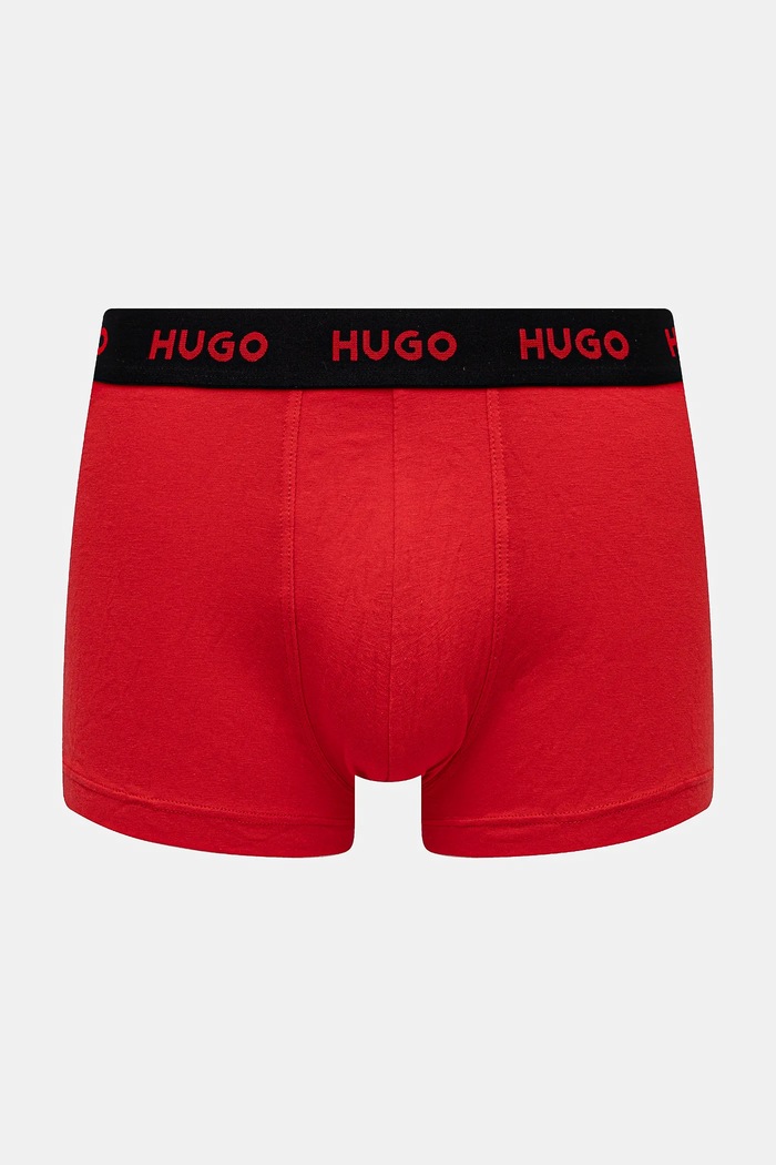 HUGO boxerky pánské bavlněné s elastanem TRIPLET DESIGN 3-pack černá 50532550