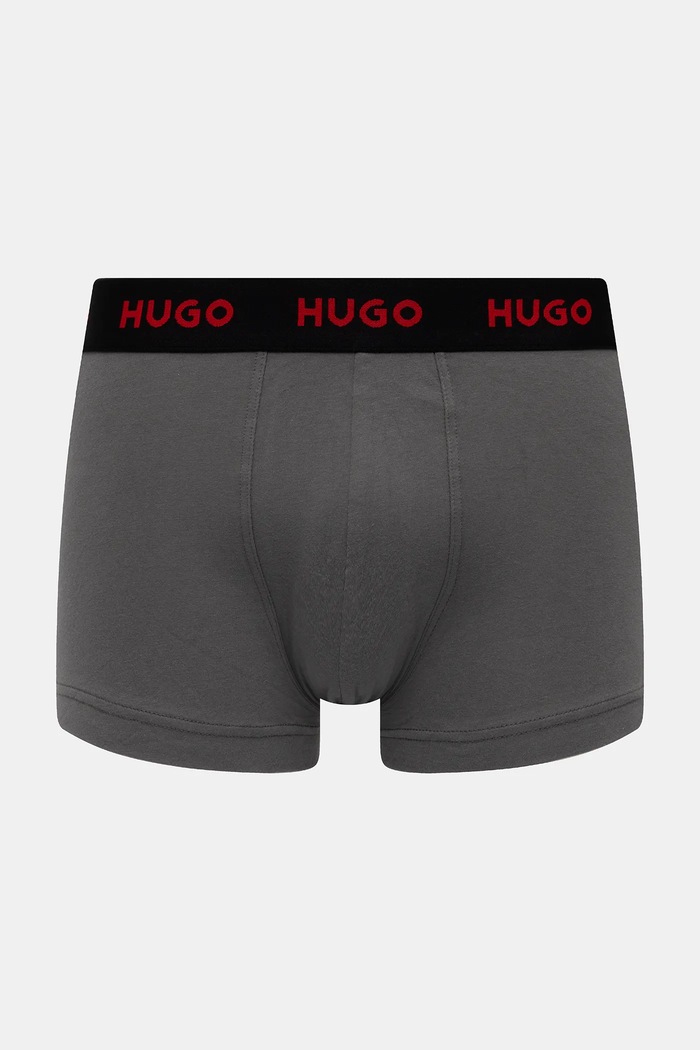 Îmbrăcăminte HUGO boxeri bărbați bumbac cu elastan TRIPLET DESIGN pachet de 3 50532550 negru