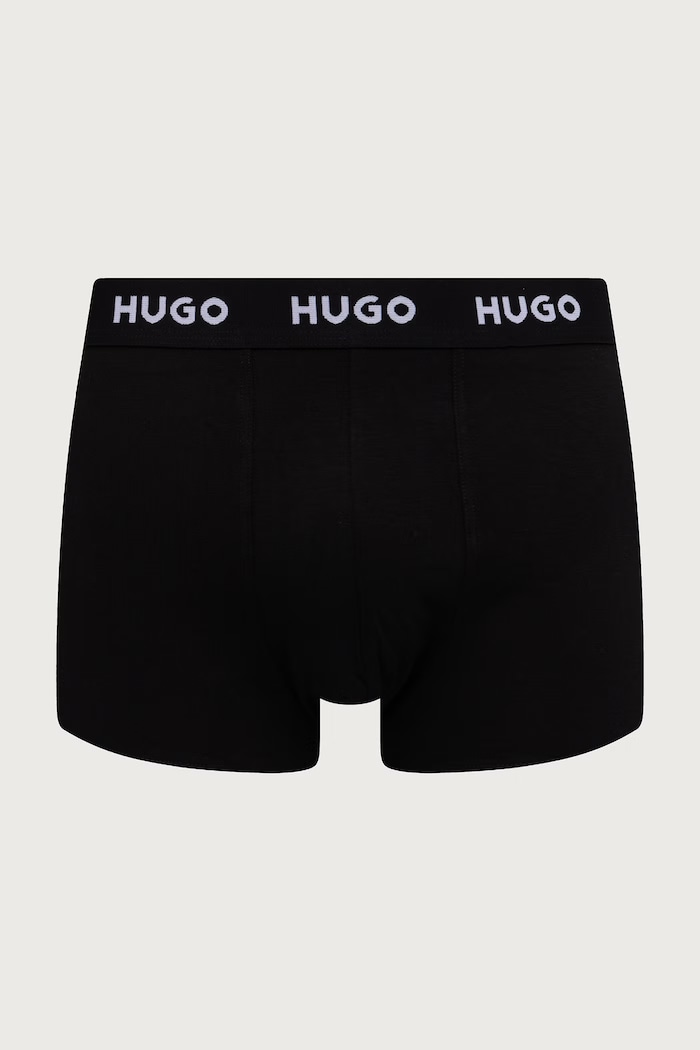 Bokserki męskie bawełniane z elastanem TRIPLET DESIGN 3-pack HUGO 50532550 czarny