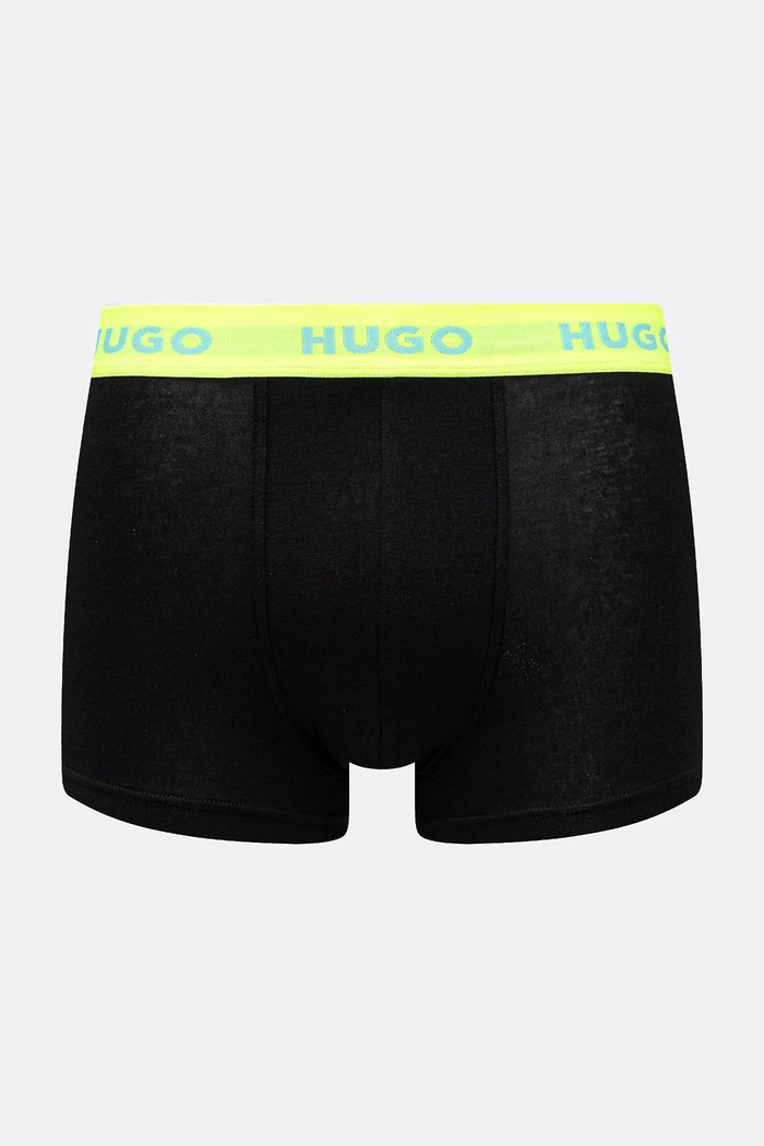 HUGO Boxer da uomo in cotone con elastan TRUNK TRIPLET PACK pacco da 3 50532611 giallo AA00