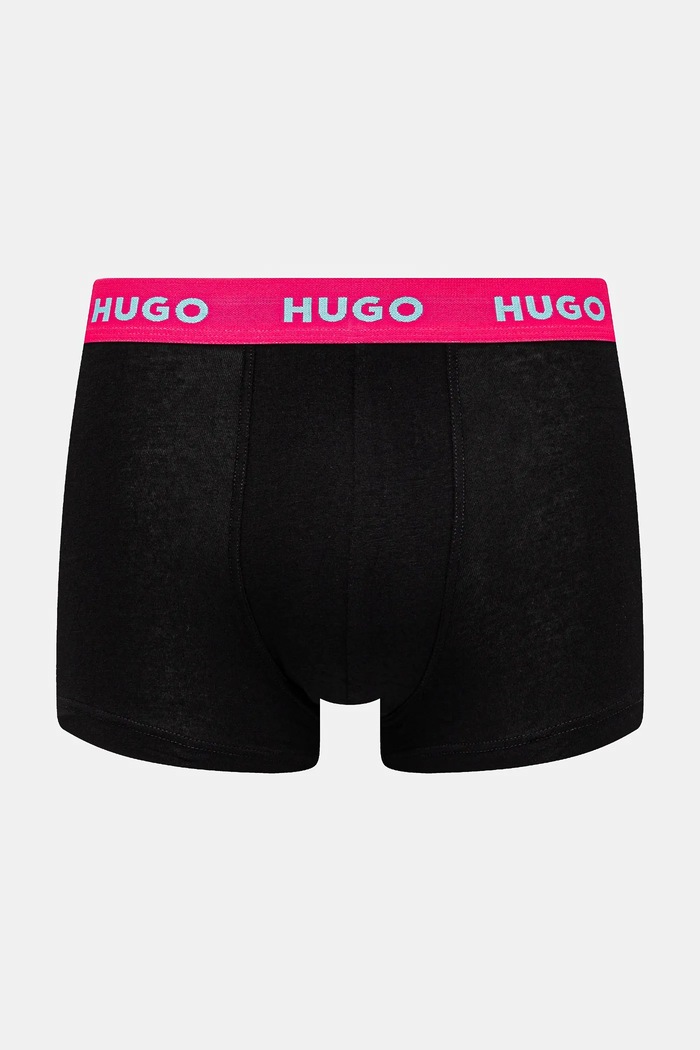 Boxer da uomo in cotone con elastan TRUNK TRIPLET PACK pacco da 3 HUGO 50532611 giallo