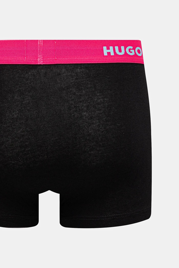 HUGO Boxer da uomo in cotone con elastan TRUNK TRIPLET PACK pacco da 3 50532611