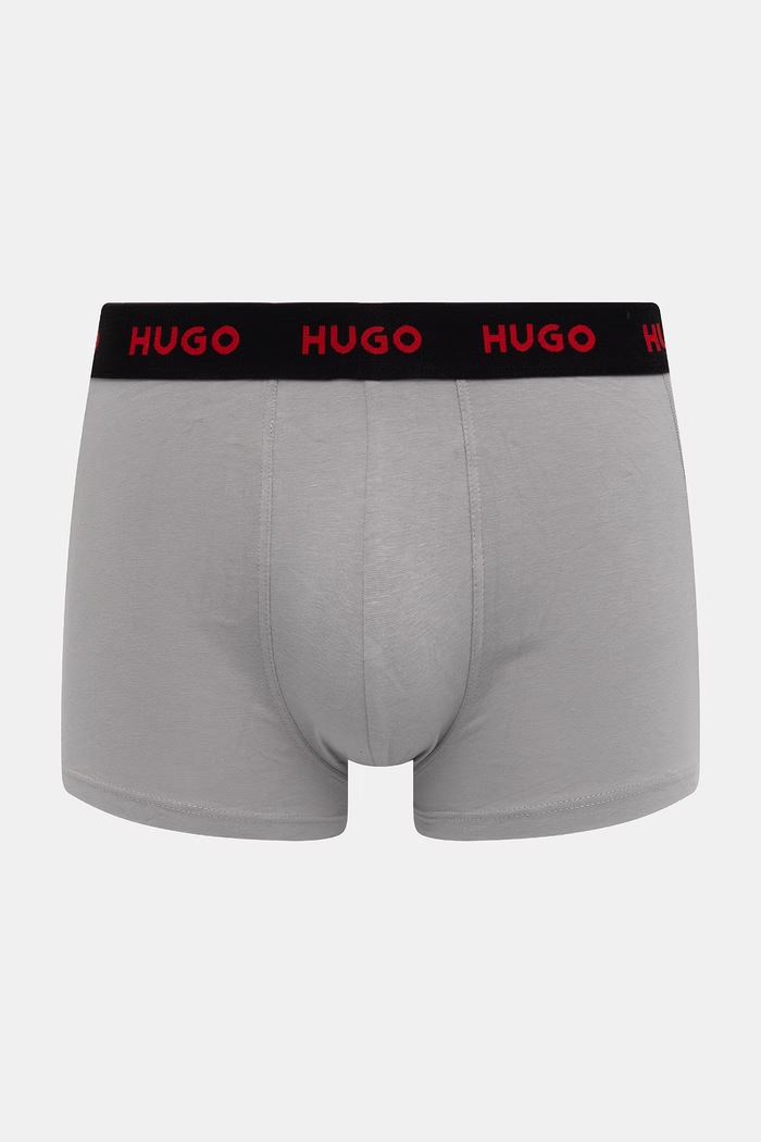 Odzież HUGO bokserki męskie bawełniane z elastanem TRUNK TRIPLET PACK 3-pack 50532611 czerwony