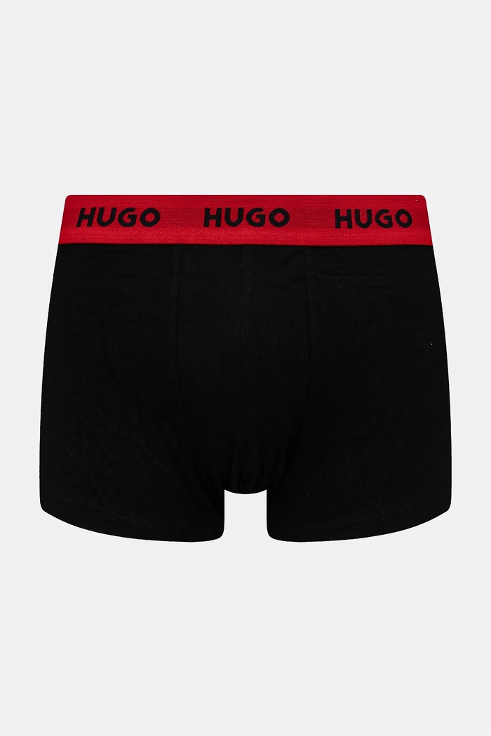Îmbrăcăminte HUGO boxeri bărbătești din bumbac cu elastan TRUNK TRIPLET PACK pachet de 3 50532611 rosu