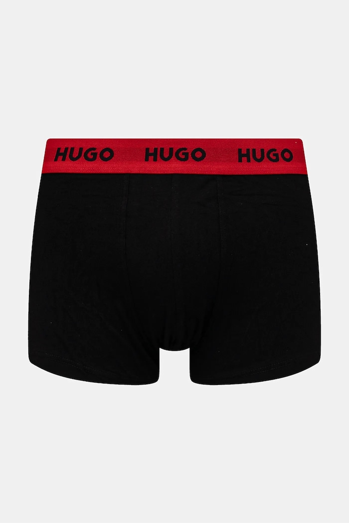 Îmbrăcăminte HUGO boxeri bărbătești din bumbac cu elastan TRUNK TRIPLET PACK pachet de 3 50532611 rosu