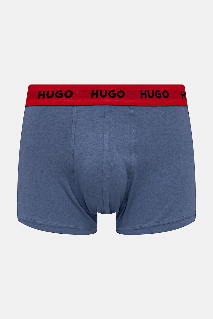 HUGO boxeri bărbătești din bumbac cu elastan TRUNK TRIPLET PACK pachet de 3 rosu 50532611