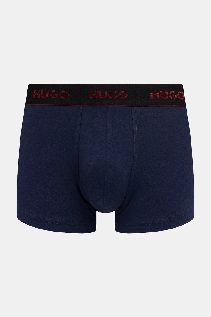 Oblečenie HUGO boxerky pánske bavlnené s elastanom TRUNK TRIPLET PACK 3-pak 50532611 červená