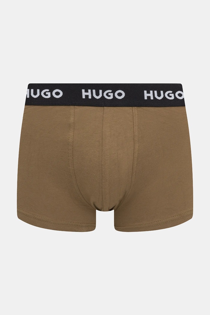 Oblečenie HUGO boxerky pánske bavlnené s elastanom TRUNK TRIPLET PACK 3-pak 50532611 červená