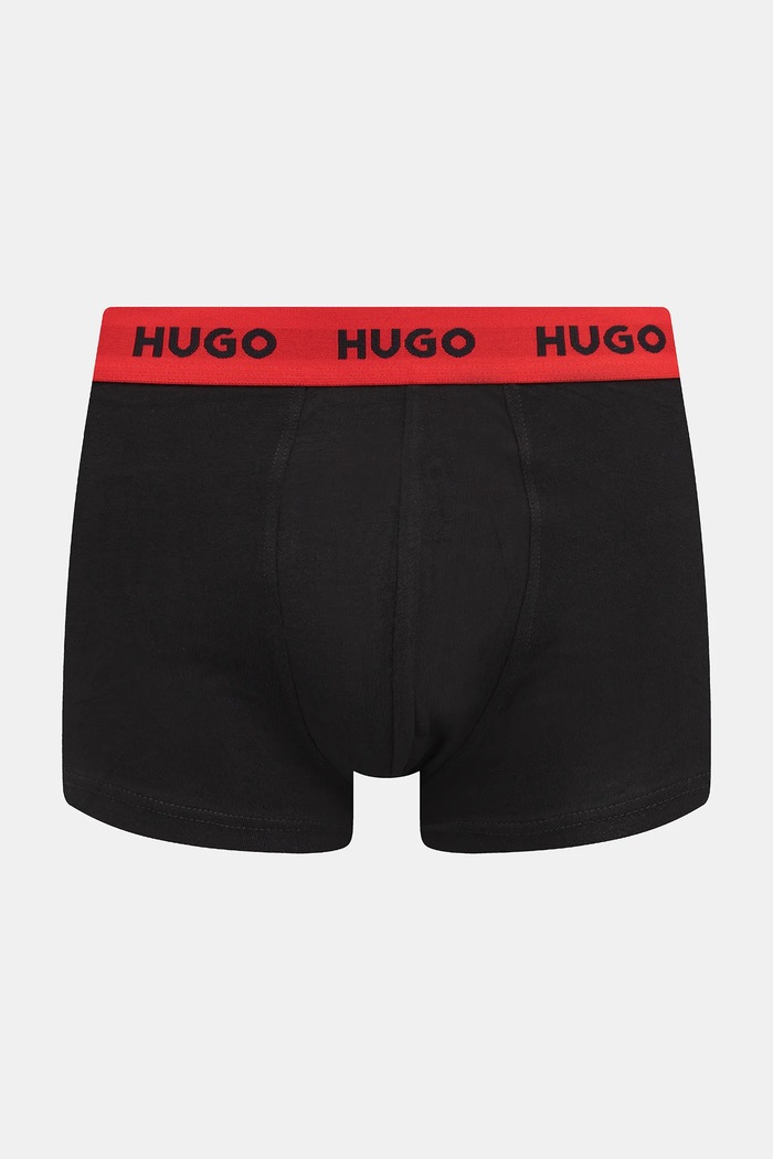 HUGO boxerky pánske bavlnené s elastanom TRUNK TRIPLET PACK 3-pak červená 50532611