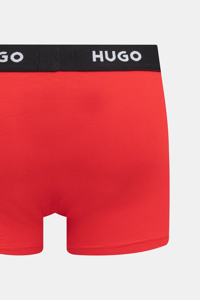 HUGO boxerky pánske bavlnené s elastanom TRUNK TRIPLET PACK 3-pak 50532611 červená