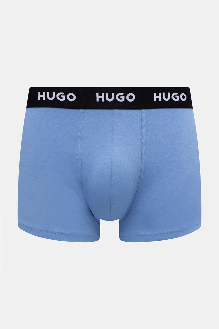HUGO boksarice moške bombažne z elastanom TRUNK TRIPLET PACK paket 3 kosov 50532611 modra AA00