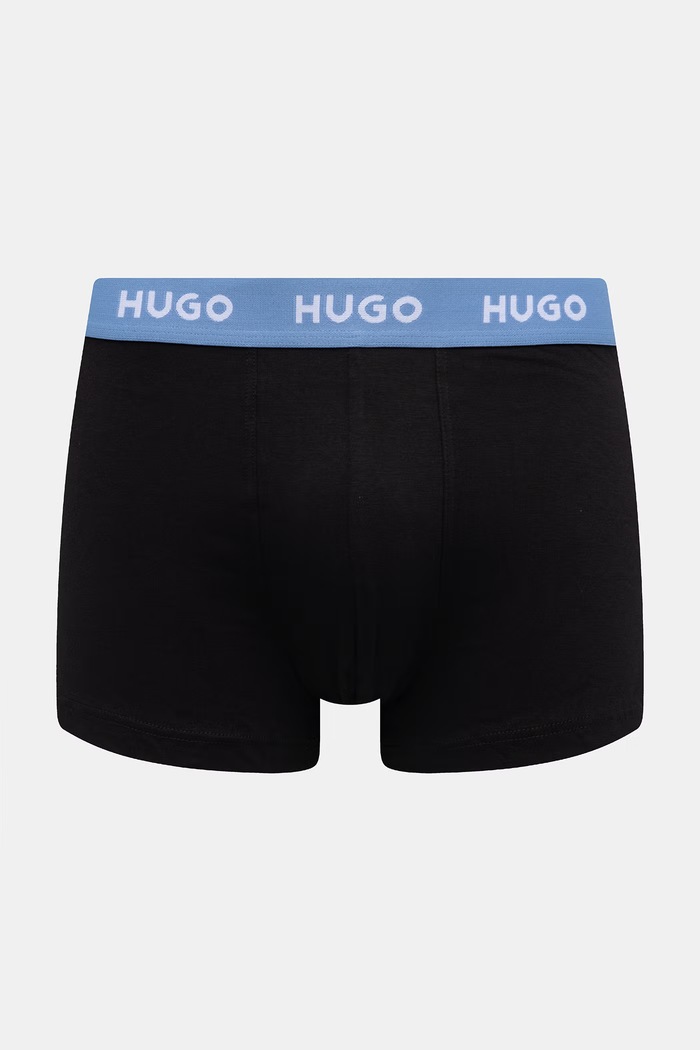 Oblačila HUGO boksarice moške bombažne z elastanom TRUNK TRIPLET PACK paket 3 kosov 50532611 modra