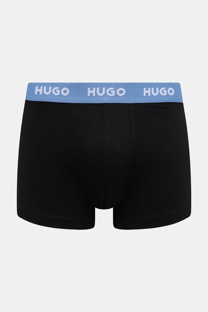 Oblačila HUGO boksarice moške bombažne z elastanom TRUNK TRIPLET PACK paket 3 kosov 50532611 modra