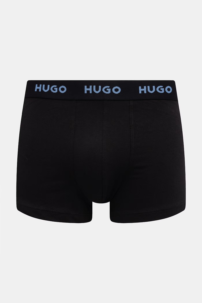 HUGO boksarice moške bombažne z elastanom TRUNK TRIPLET PACK paket 3 kosov modra 50532611