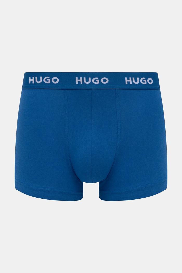 HUGO boxerky pánske bavlnené s elastanom TRUNK TRIPLET PACK 3-pak 50532611 modrá AA00