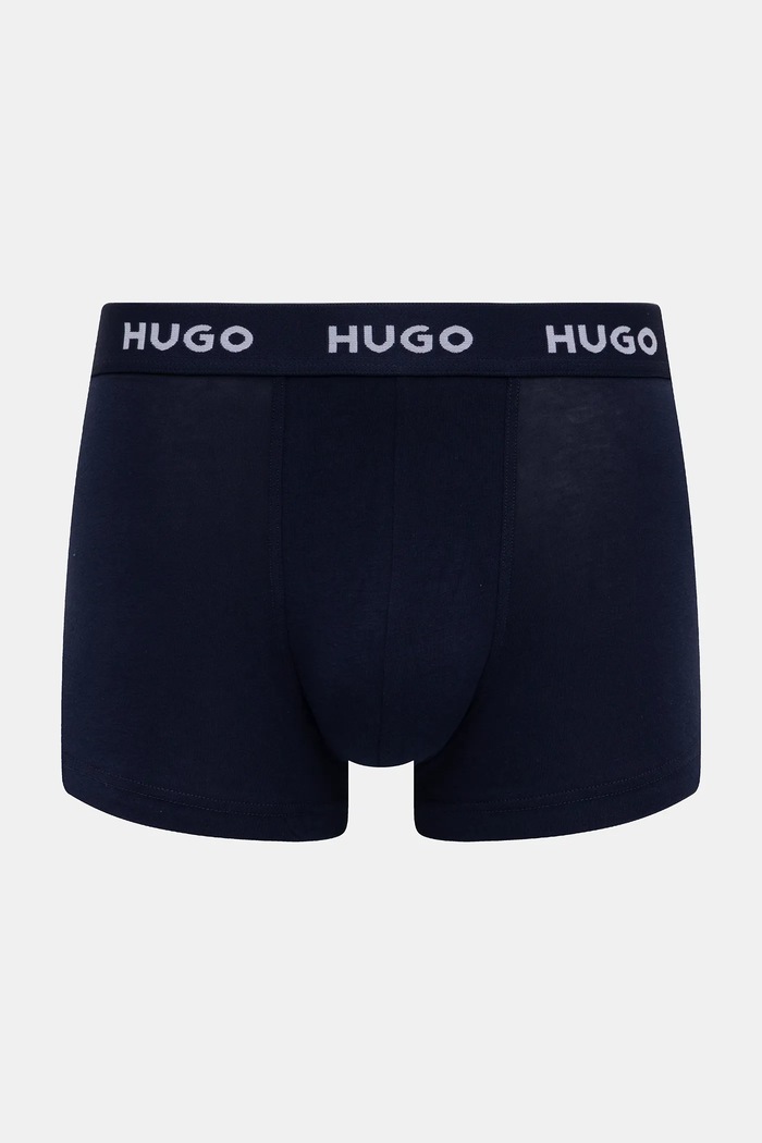 Oblečenie HUGO boxerky pánske bavlnené s elastanom TRUNK TRIPLET PACK 3-pak 50532611 modrá