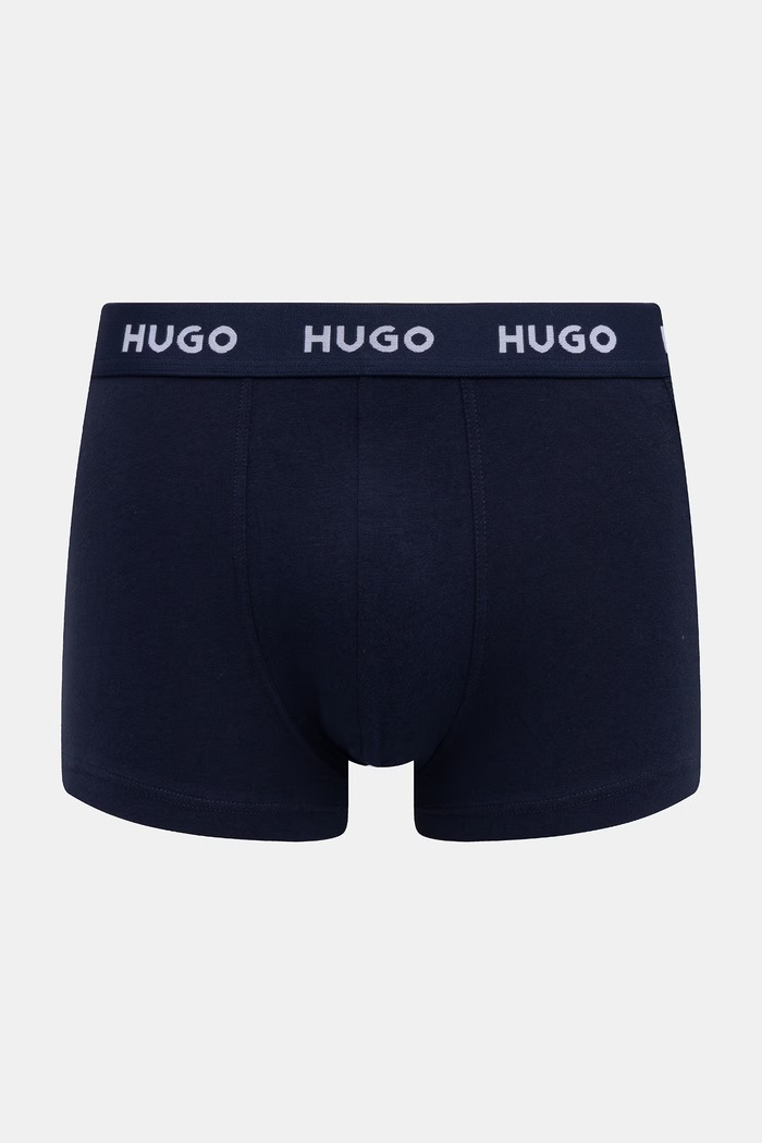 HUGO boxeralsó férfi pamut elasztánnal TRUNK TRIPLET PACK 3-as csomag sötétkék 50532611