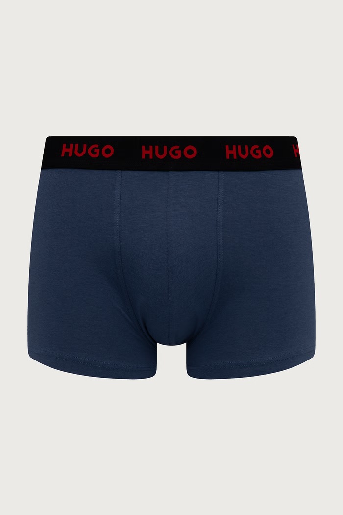 Bokserki męskie bawełniane z elastanem TRUNK TRIPLET PACK 3-pack HUGO 50532611 zielony