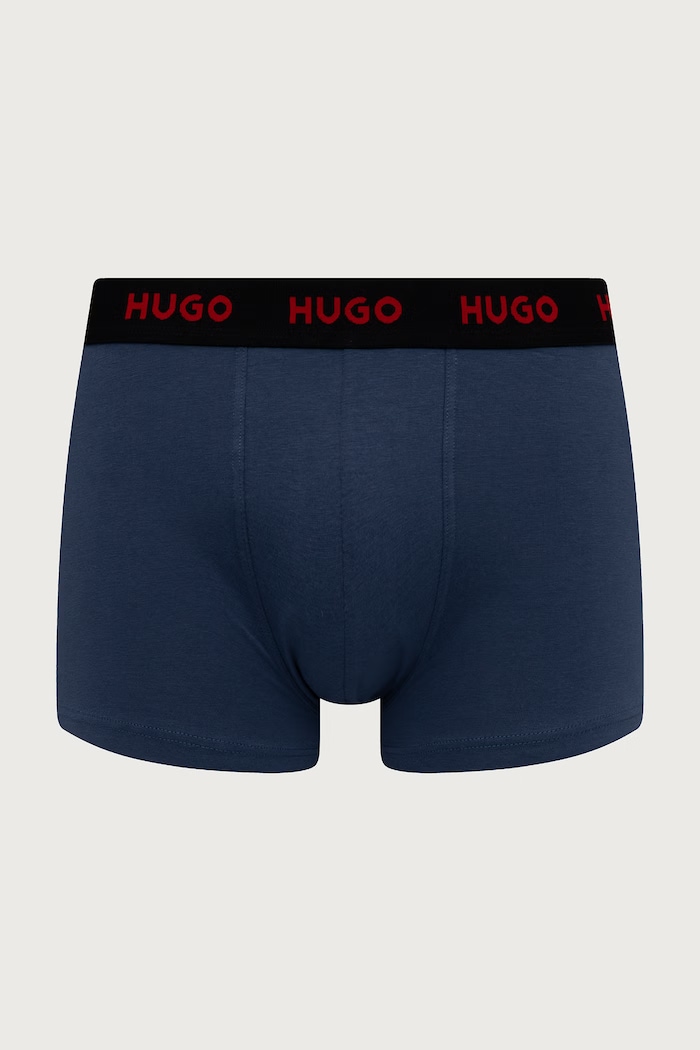 Bokserki męskie bawełniane z elastanem TRUNK TRIPLET PACK 3-pack HUGO 50532611 zielony
