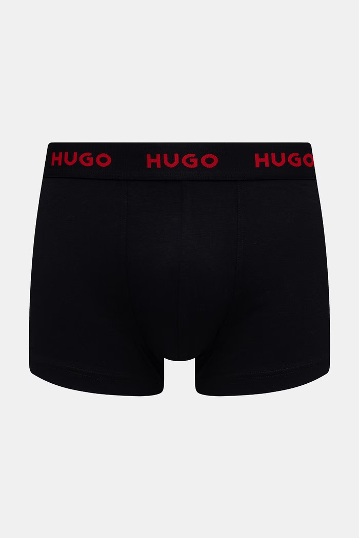 HUGO bokserki męskie bawełniane z elastanem TRUNK TRIPLET PACK 3-pack 50532611 zielony AA00