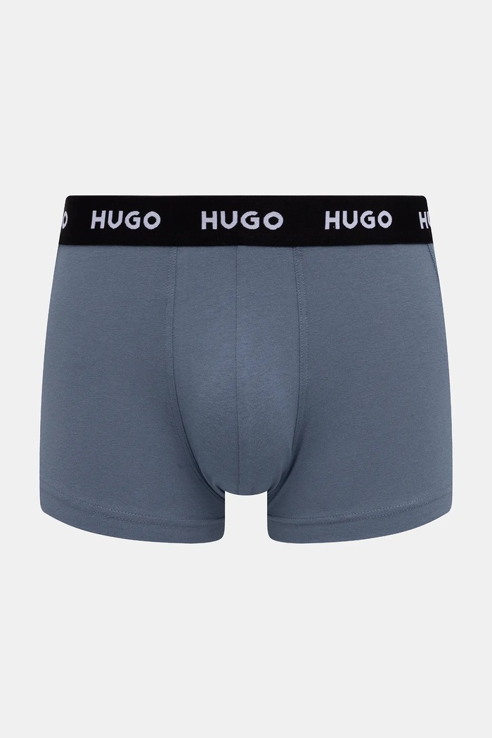 HUGO boxerky pánske bavlnené s elastanom TRUNK TRIPLET PACK 3-pak hnedá 50532611