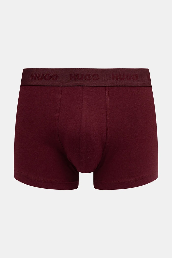 HUGO boxeri bărbați de bumbac cu elastan TRUNK TRIPLET PACK pachet de 3 50532611 burgundia AA00