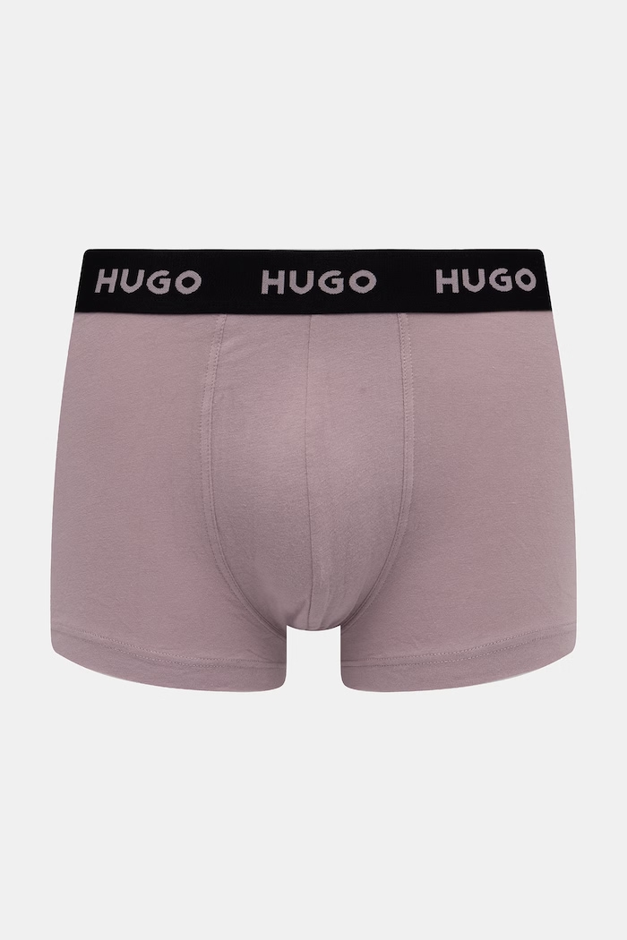 HUGO boxeralsó férfi pamut elasztánnal TRUNK TRIPLET PACK 3-as csomag 50532611 lila AA00