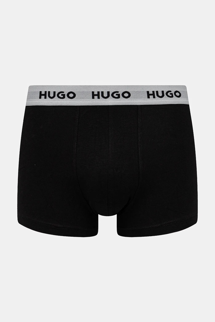 Odzież HUGO bokserki męskie bawełniane z elastanem TRUNK TRIPLET PACK 3-pack 50532611 czarny