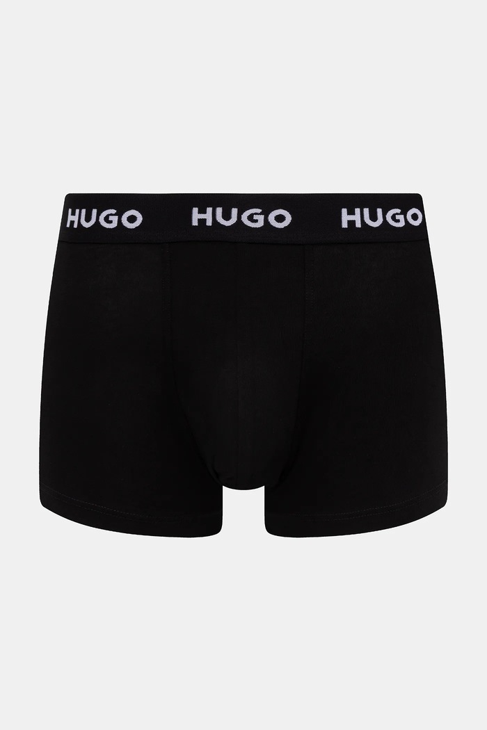 Oblečenie HUGO boxerky pánske bavlnené s elastanom TRUNK TRIPLET PACK 3-pack 50532611 čierna