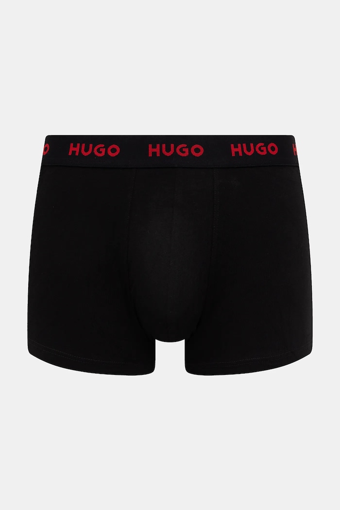 HUGO boxerky pánske bavlnené s elastanom TRUNK TRIPLET PACK 3-pack čierna 50532611