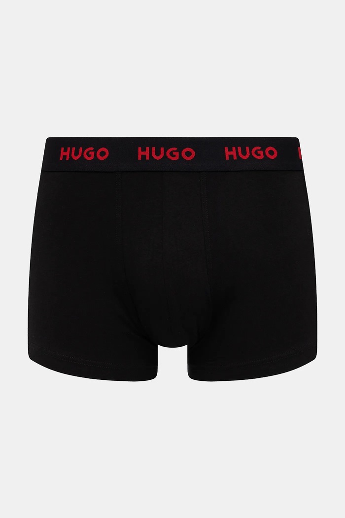 HUGO boxeri bărbați din bumbac cu elastan TRUNK TRIPLET PACK pachet de 3 50532611 negru AA00