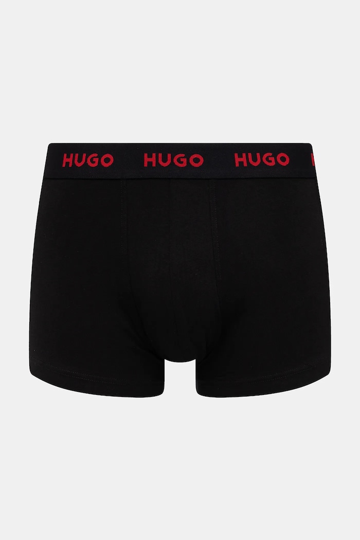 HUGO boxeri bărbați din bumbac cu elastan TRUNK TRIPLET PACK pachet de 3 50532611 negru AA00