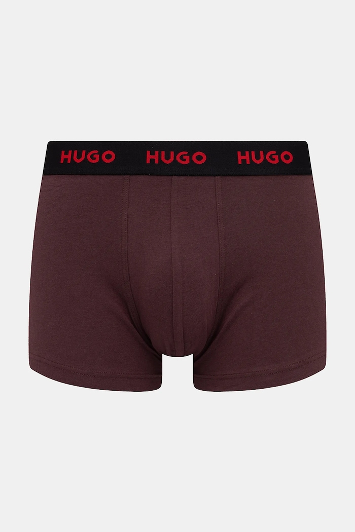 Îmbrăcăminte HUGO boxeri bărbați din bumbac cu elastan TRUNK TRIPLET PACK pachet de 3 50532611 negru