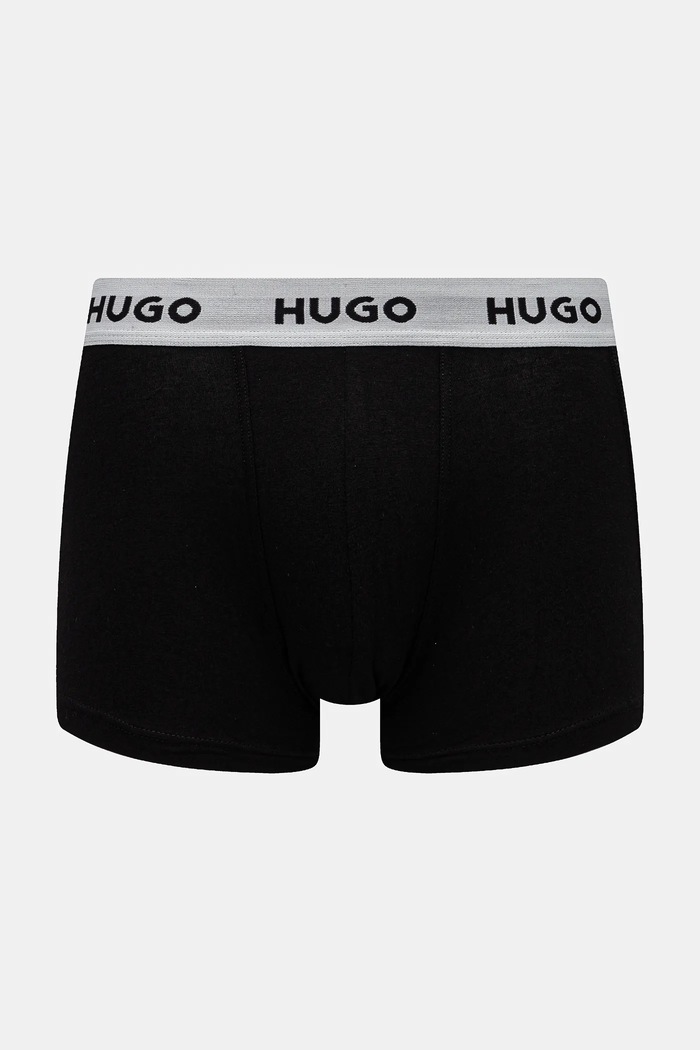 HUGO boxerky pánské bavlněné s elastanem TRUNK TRIPLET PACK 3-pack 50532611 černá AA00