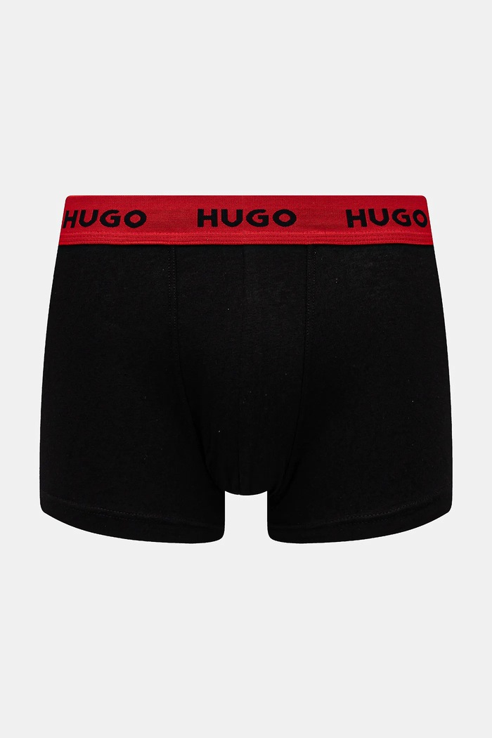 Oblečení HUGO boxerky pánské bavlněné s elastanem TRUNK TRIPLET PACK 3-pack 50532611 černá