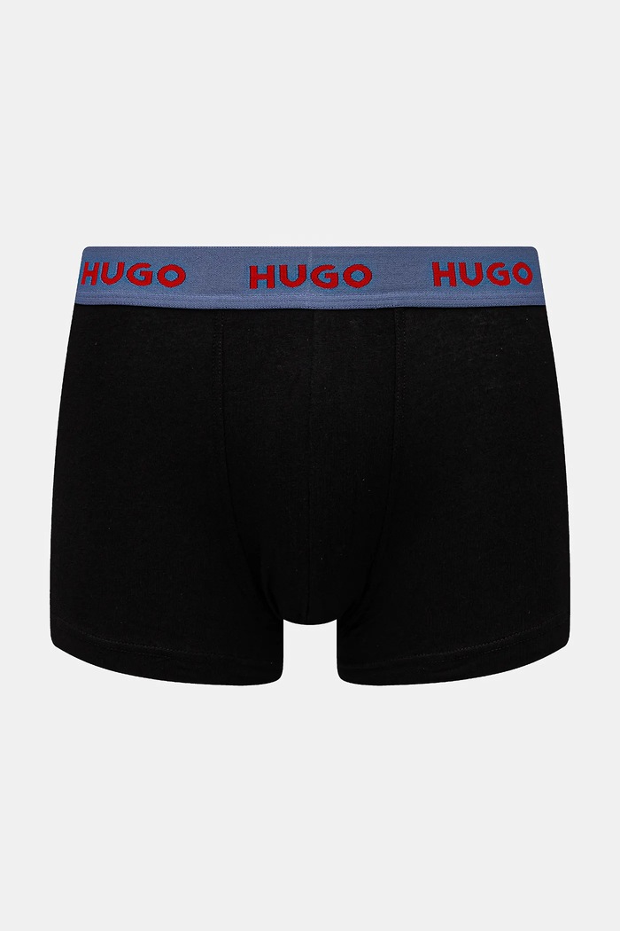 HUGO boxerky pánské bavlněné s elastanem TRUNK TRIPLET PACK 3-pack černá 50532611