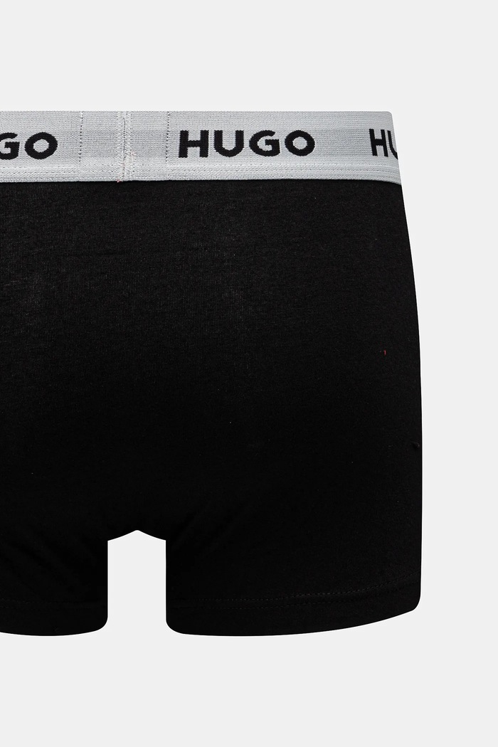 HUGO boxerky pánské bavlněné s elastanem TRUNK TRIPLET PACK 3-pack 50532611 černá