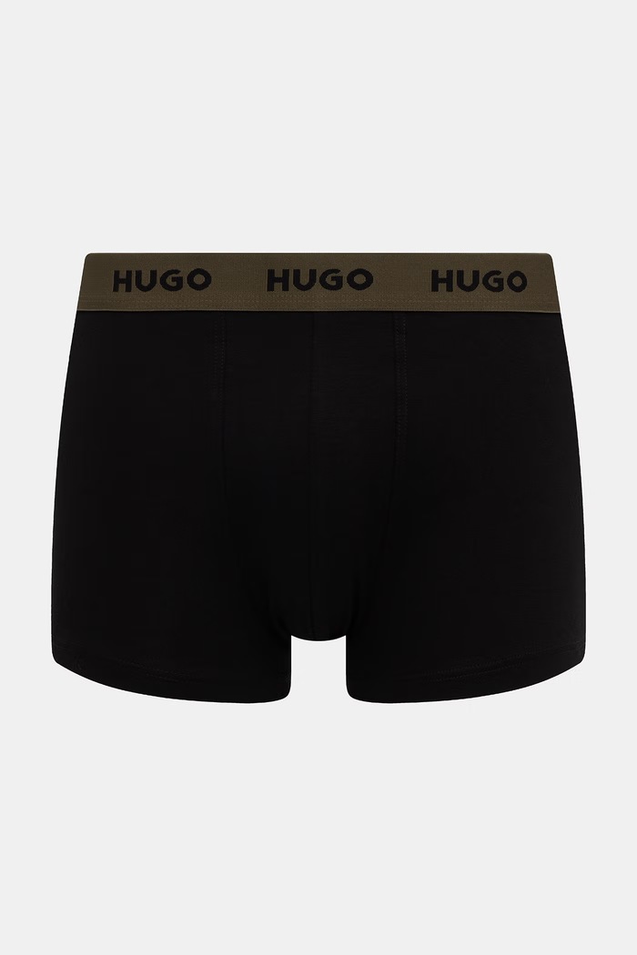Oblečenie HUGO boxerky pánske bavlnené s elastanom TRUNK TRIPLET PACK 3-pak 50532611 čierna